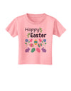 Happy Easter Design Toddler T-Shirt-Toddler T-Shirt-TooLoud-Candy-Pink-2T-Davson Sales