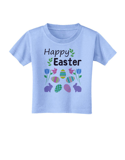 Happy Easter Design Toddler T-Shirt-Toddler T-Shirt-TooLoud-Aquatic-Blue-2T-Davson Sales