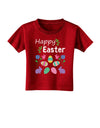Happy Easter Design Toddler T-Shirt Dark-Toddler T-Shirt-TooLoud-Red-2T-Davson Sales