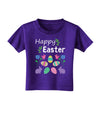 Happy Easter Design Toddler T-Shirt Dark-Toddler T-Shirt-TooLoud-Purple-2T-Davson Sales