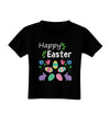 Happy Easter Design Toddler T-Shirt Dark-Toddler T-Shirt-TooLoud-Black-2T-Davson Sales
