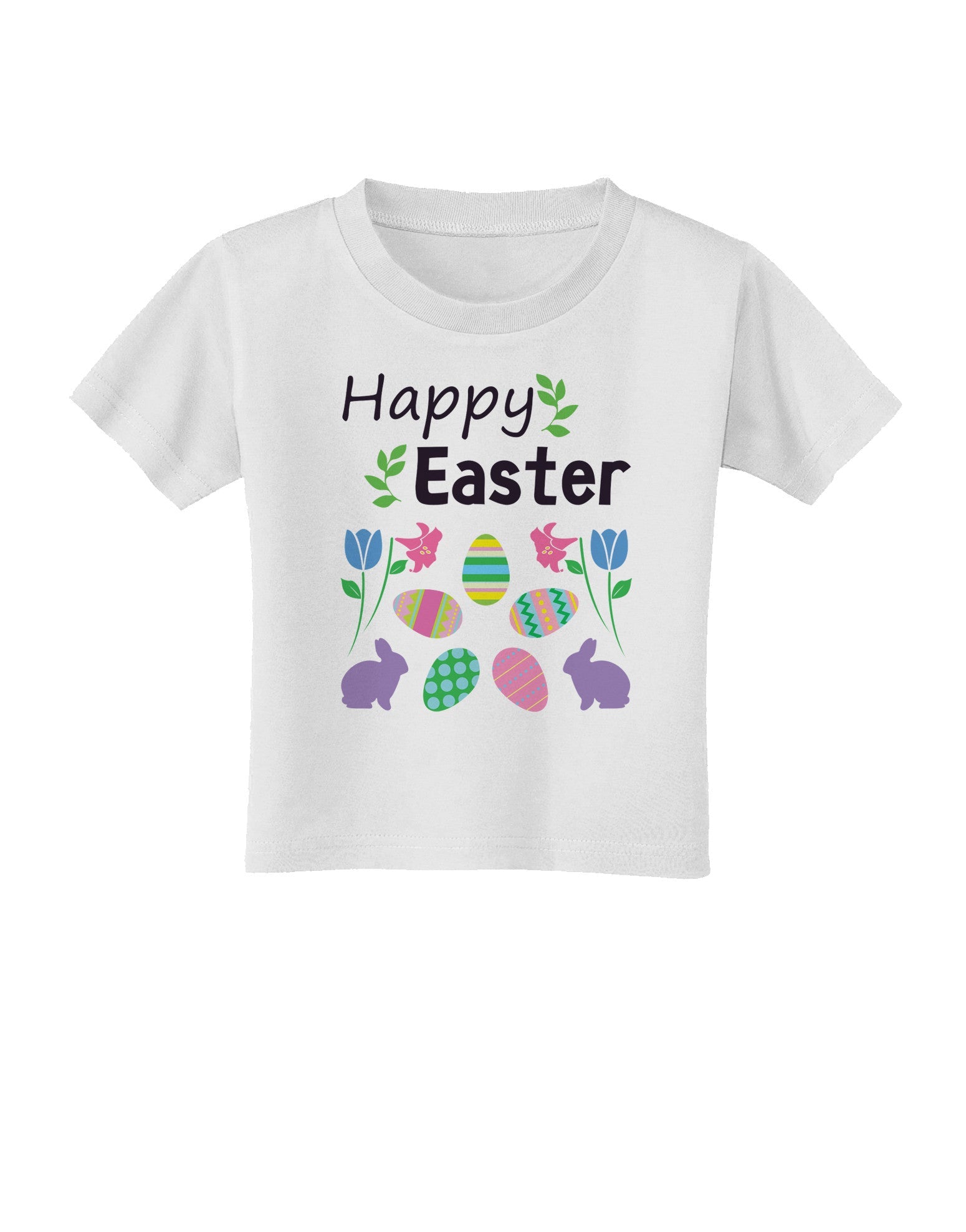 Happy Easter Design Toddler T-Shirt-Toddler T-Shirt-TooLoud-White-2T-Davson Sales
