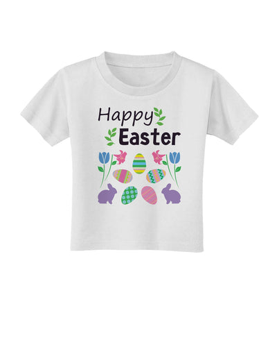 Happy Easter Design Toddler T-Shirt-Toddler T-Shirt-TooLoud-White-2T-Davson Sales