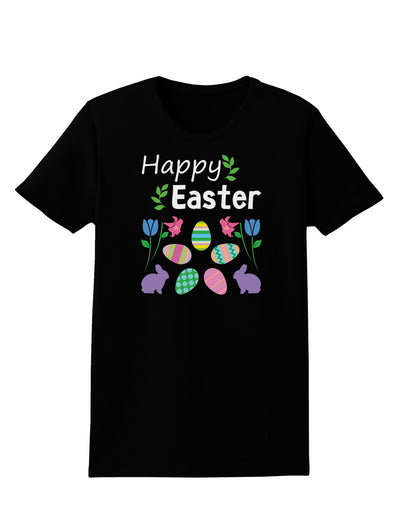 Happy Easter Design Womens Dark T-Shirt-TooLoud-Black-X-Small-Davson Sales