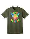 Happy Easter Easter Eggs Adult Dark T-Shirt by TooLoud-Mens T-Shirt-TooLoud-Military-Green-Small-Davson Sales