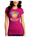 Happy Easter Easter Eggs Juniors Crew Dark T-Shirt by TooLoud-T-Shirts Juniors Tops-TooLoud-Hot-Pink-Juniors Fitted Small-Davson Sales