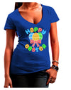 Happy Easter Easter Eggs Juniors V-Neck Dark T-Shirt by TooLoud-Womens V-Neck T-Shirts-TooLoud-Royal-Blue-Juniors Fitted Small-Davson Sales