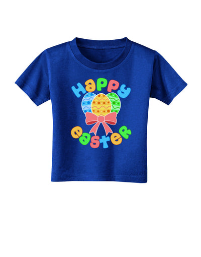 Happy Easter Easter Eggs Toddler T-Shirt Dark by TooLoud-Toddler T-Shirt-TooLoud-Royal-Blue-2T-Davson Sales