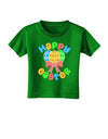 Happy Easter Easter Eggs Toddler T-Shirt Dark by TooLoud-Toddler T-Shirt-TooLoud-Clover-Green-2T-Davson Sales