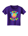 Happy Easter Easter Eggs Toddler T-Shirt Dark by TooLoud-Toddler T-Shirt-TooLoud-Purple-2T-Davson Sales