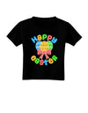 Happy Easter Easter Eggs Toddler T-Shirt Dark by TooLoud-Toddler T-Shirt-TooLoud-Black-2T-Davson Sales