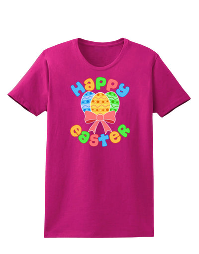 Happy Easter Easter Eggs Womens Dark T-Shirt by TooLoud-Womens T-Shirt-TooLoud-Hot-Pink-Small-Davson Sales