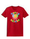 Happy Easter Easter Eggs Womens Dark T-Shirt by TooLoud-Womens T-Shirt-TooLoud-Red-X-Small-Davson Sales