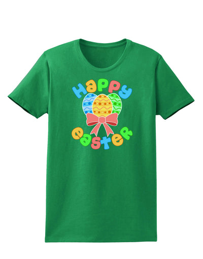 Happy Easter Easter Eggs Womens Dark T-Shirt by TooLoud-Womens T-Shirt-TooLoud-Kelly-Green-X-Small-Davson Sales