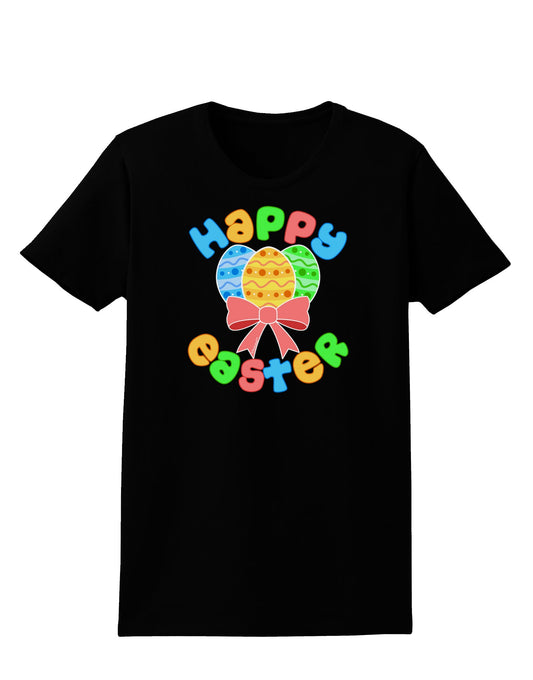 Happy Easter Easter Eggs Womens Dark T-Shirt by TooLoud-Womens T-Shirt-TooLoud-Black-X-Small-Davson Sales