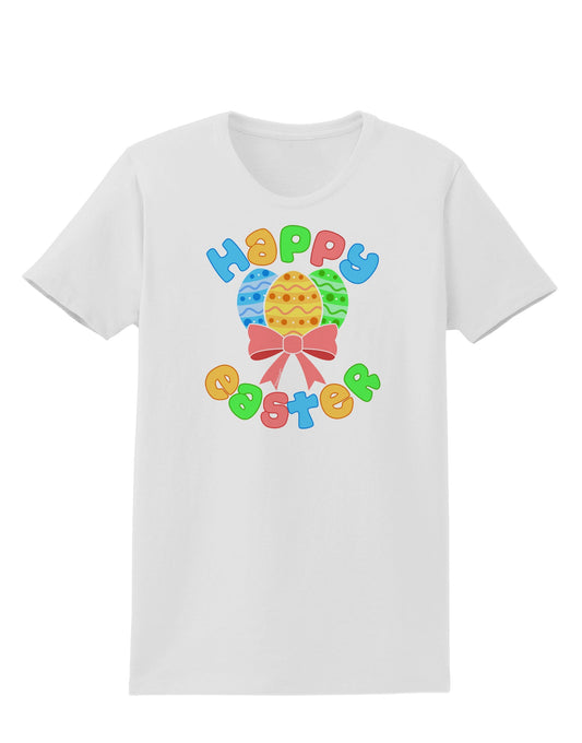 Happy Easter Easter Eggs Womens T-Shirt by TooLoud-Womens T-Shirt-TooLoud-White-X-Small-Davson Sales