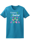 Happy Easter Easter Womens Dark T-Shirt - Ladies-TooLoud-Turquoise-X-Small-Davson Sales