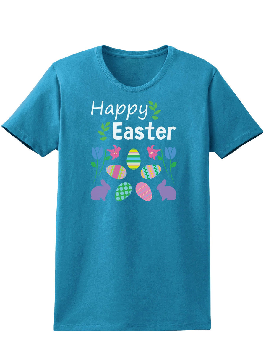 Happy Easter Easter Womens Dark T-Shirt - Ladies-TooLoud-Kelly-Green-X-Small-Davson Sales