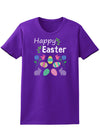 Happy Easter Easter Womens Dark T-Shirt - Ladies-TooLoud-Purple-X-Small-Davson Sales