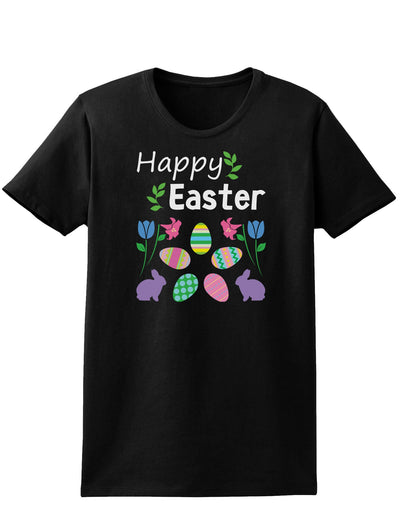 Happy Easter Easter Womens Dark T-Shirt - Ladies-TooLoud-Black-X-Small-Davson Sales