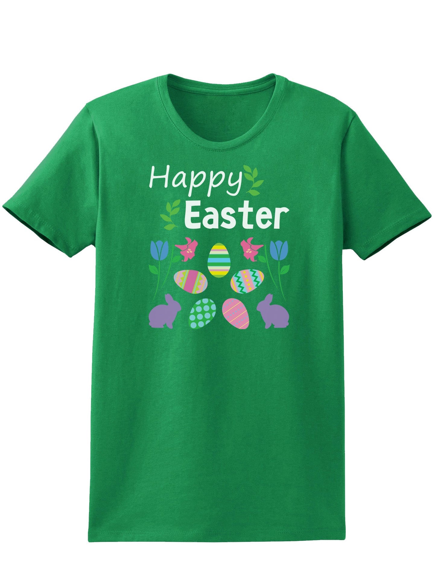 Happy Easter Easter Womens Dark T-Shirt - Ladies-TooLoud-Kelly-Green-X-Small-Davson Sales