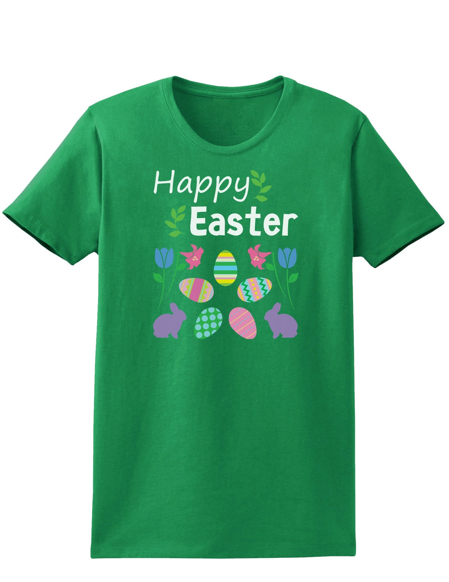 Happy Easter Easter Womens Dark T-Shirt - Ladies-TooLoud-Kelly-Green-X-Small-Davson Sales