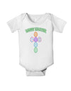 Happy Easter Egg Cross Faux Applique Baby Romper Bodysuit-Baby Romper-TooLoud-White-06-Months-Davson Sales