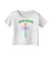 Happy Easter Egg Cross Faux Applique Infant T-Shirt-Infant T-Shirt-TooLoud-White-06-Months-Davson Sales