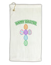 Happy Easter Egg Cross Faux Applique Micro Terry Gromet Golf Towel 16 x 25 inch-Golf Towel-TooLoud-White-Davson Sales