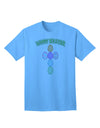 Happy Easter Egg Cross Faux Applique - Premium Adult T-Shirt Collection-Mens T-shirts-TooLoud-Aquatic-Blue-Small-Davson Sales