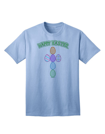 Happy Easter Egg Cross Faux Applique - Premium Adult T-Shirt Collection-Mens T-shirts-TooLoud-Light-Blue-Small-Davson Sales