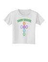 Happy Easter Egg Cross Faux Applique Toddler T-Shirt-Toddler T-Shirt-TooLoud-White-2T-Davson Sales