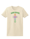 Happy Easter Egg Cross Faux Applique Womens T-Shirt-Womens T-Shirt-TooLoud-Natural-X-Small-Davson Sales