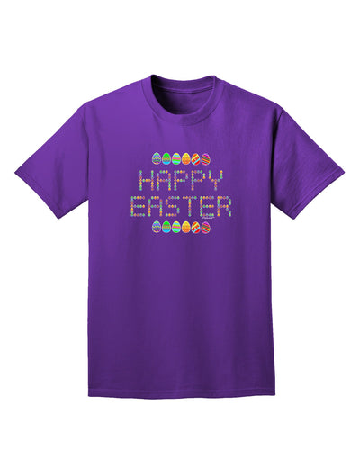 Happy Easter Eggs Adult Dark T-Shirt-Mens T-Shirt-TooLoud-Purple-Small-Davson Sales