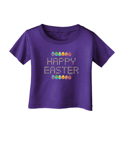 Happy Easter Eggs Infant T-Shirt Dark-Infant T-Shirt-TooLoud-Purple-06-Months-Davson Sales