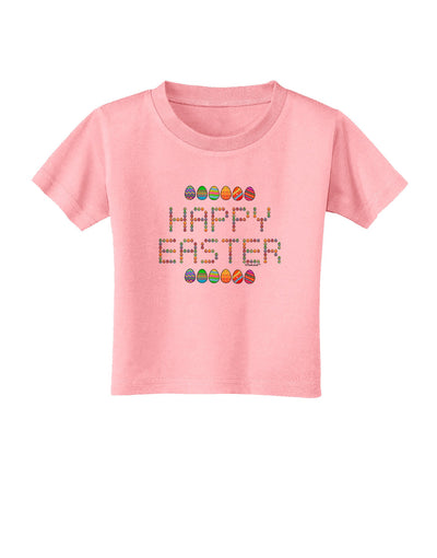 Happy Easter Eggs Toddler T-Shirt-Toddler T-Shirt-TooLoud-Candy-Pink-2T-Davson Sales