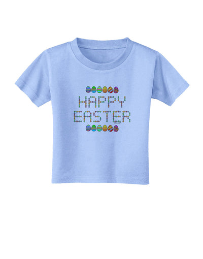 Happy Easter Eggs Toddler T-Shirt-Toddler T-Shirt-TooLoud-Aquatic-Blue-2T-Davson Sales