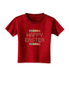 Happy Easter Eggs Toddler T-Shirt Dark-Toddler T-Shirt-TooLoud-Red-2T-Davson Sales