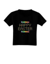 Happy Easter Eggs Toddler T-Shirt Dark-Toddler T-Shirt-TooLoud-Black-2T-Davson Sales