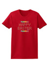 Happy Easter Eggs Womens Dark T-Shirt-TooLoud-Red-X-Small-Davson Sales