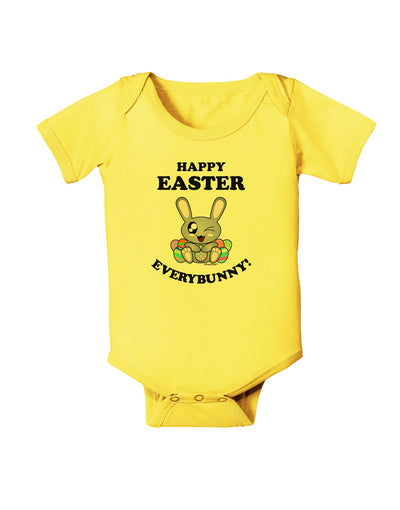 Happy Easter Everybunny Baby Romper Bodysuit-Baby Romper-TooLoud-Yellow-06-Months-Davson Sales