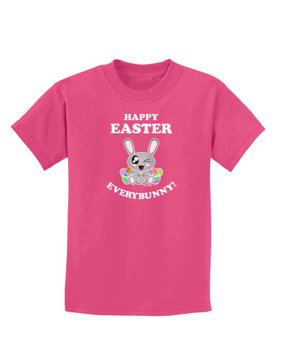 Happy Easter Everybunny Childrens Dark T-Shirt-Childrens T-Shirt-TooLoud-Sangria-X-Small-Davson Sales