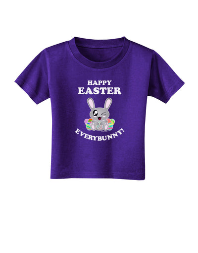 Happy Easter Everybunny Toddler T-Shirt Dark-Toddler T-Shirt-TooLoud-Purple-2T-Davson Sales
