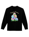 Happy Easter Gel Look Print Adult Long Sleeve Dark T-Shirt-TooLoud-Black-Small-Davson Sales