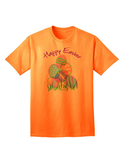 Happy Easter Gel Look Print Adult T-Shirt - Premium Quality for Festive Celebrations-Mens T-shirts-TooLoud-Neon-Orange-Small-Davson Sales