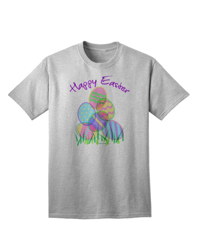 Happy Easter Gel Look Print Adult T-Shirt - Premium Quality for Festive Celebrations-Mens T-shirts-TooLoud-AshGray-Small-Davson Sales