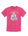 Happy Easter Gel Look Print Childrens Dark T-Shirt-Childrens T-Shirt-TooLoud-Sangria-X-Small-Davson Sales