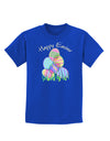 Happy Easter Gel Look Print Childrens Dark T-Shirt-Childrens T-Shirt-TooLoud-Royal-Blue-X-Small-Davson Sales