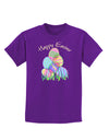 Happy Easter Gel Look Print Childrens Dark T-Shirt-Childrens T-Shirt-TooLoud-Purple-X-Small-Davson Sales