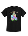Happy Easter Gel Look Print Childrens Dark T-Shirt-Childrens T-Shirt-TooLoud-Black-X-Small-Davson Sales